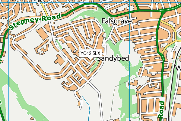 YO12 5LX map - OS VectorMap District (Ordnance Survey)
