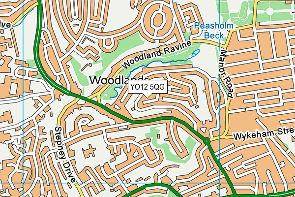 YO12 5QG map - OS VectorMap District (Ordnance Survey)