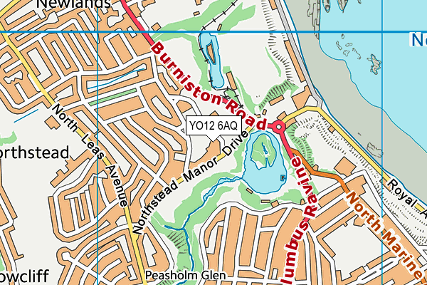 YO12 6AQ map - OS VectorMap District (Ordnance Survey)