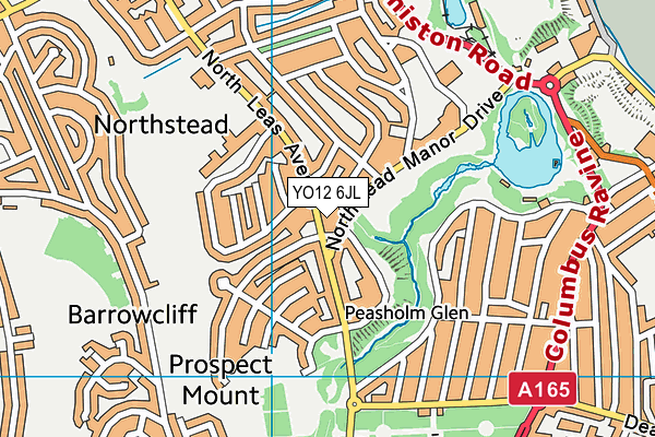 YO12 6JL map - OS VectorMap District (Ordnance Survey) YO12 6JL map - OS VectorMap District (Ordnance Survey)