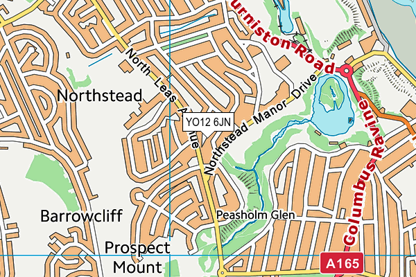 YO12 6JN map - OS VectorMap District (Ordnance Survey)