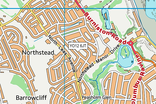 YO12 6JT map - OS VectorMap District (Ordnance Survey) YO12 6JT map - OS VectorMap District (Ordnance Survey)