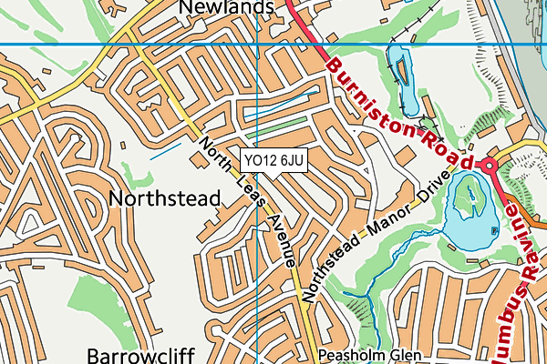 YO12 6JU map - OS VectorMap District (Ordnance Survey) YO12 6JU map - OS VectorMap District (Ordnance Survey)