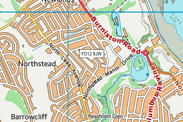 YO12 6JW map - OS VectorMap District (Ordnance Survey)