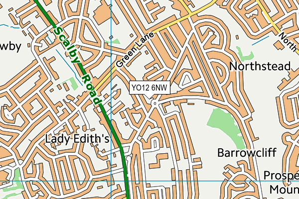YO12 6NW map - OS VectorMap District (Ordnance Survey)