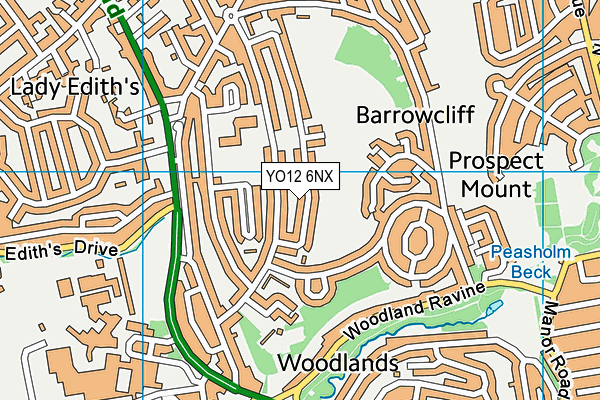 YO12 6NX map - OS VectorMap District (Ordnance Survey)