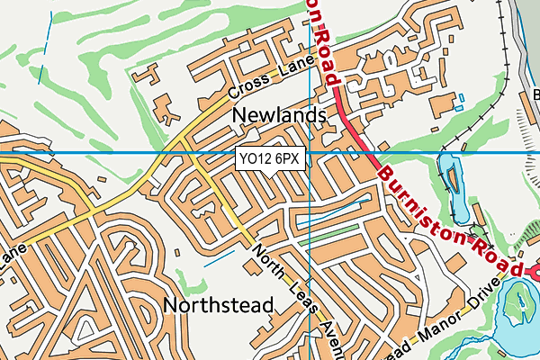 YO12 6PX map - OS VectorMap District (Ordnance Survey) YO12 6PX map - OS VectorMap District (Ordnance Survey)