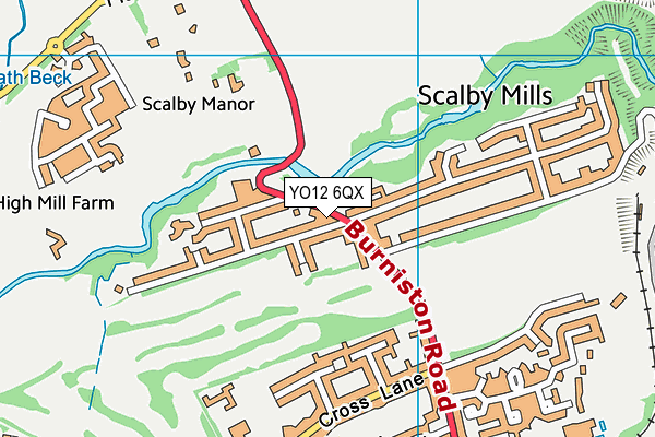 YO12 6QX map - OS VectorMap District (Ordnance Survey)
