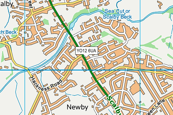 YO12 6UA map - OS VectorMap District (Ordnance Survey) YO12 6UA map - OS VectorMap District (Ordnance Survey)
