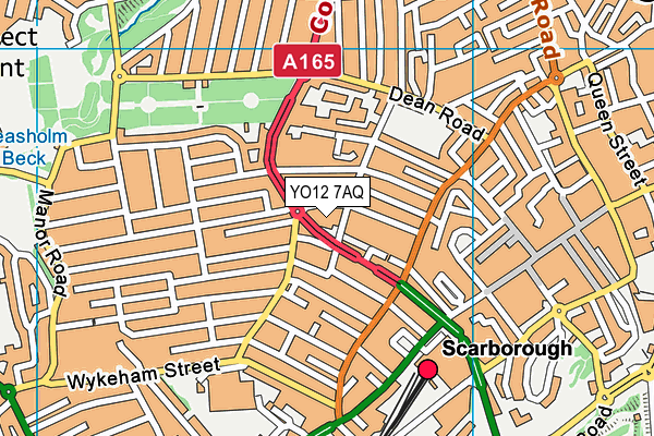 YO12 7AQ map - OS VectorMap District (Ordnance Survey)