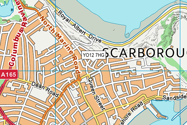 YO12 7HG map - OS VectorMap District (Ordnance Survey)