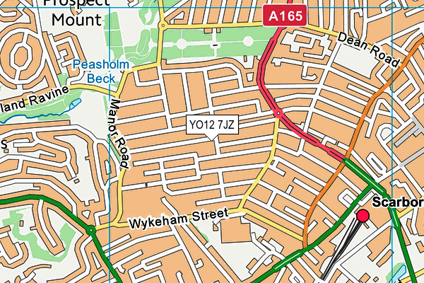 YO12 7JZ map - OS VectorMap District (Ordnance Survey) YO12 7JZ map - OS VectorMap District (Ordnance Survey)