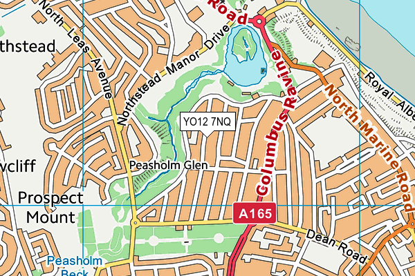 YO12 7NQ map - OS VectorMap District (Ordnance Survey)