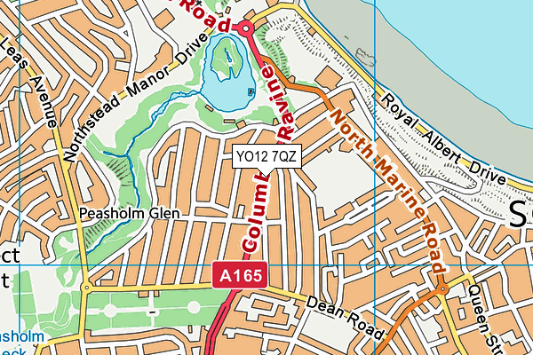 YO12 7QZ map - OS VectorMap District (Ordnance Survey)