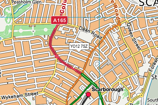 YO12 7SZ map - OS VectorMap District (Ordnance Survey)