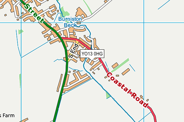 YO13 0HG map - OS VectorMap District (Ordnance Survey) YO13 0HG map - OS VectorMap District (Ordnance Survey)