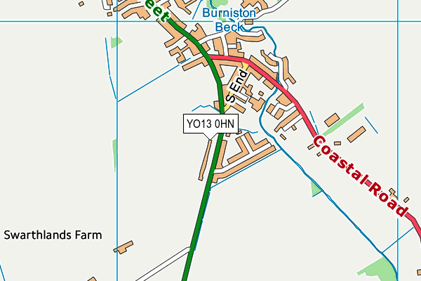YO13 0HN map - OS VectorMap District (Ordnance Survey)