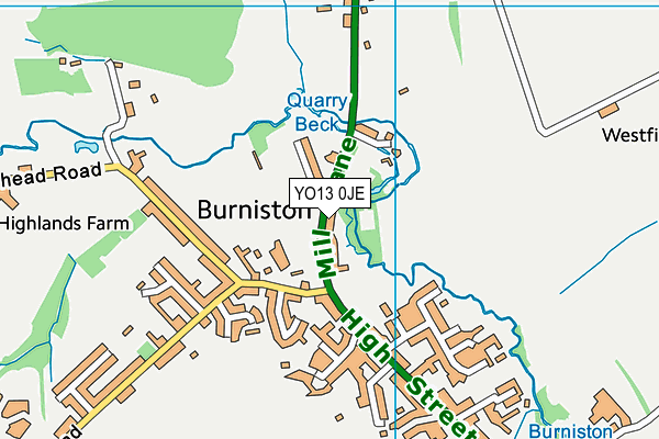 YO13 0JE map - OS VectorMap District (Ordnance Survey) YO13 0JE map - OS VectorMap District (Ordnance Survey)