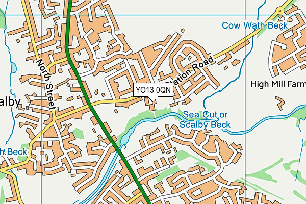 YO13 0QN map - OS VectorMap District (Ordnance Survey) YO13 0QN map - OS VectorMap District (Ordnance Survey)