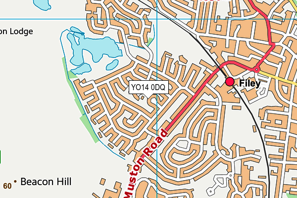 YO14 0DQ map - OS VectorMap District (Ordnance Survey)
