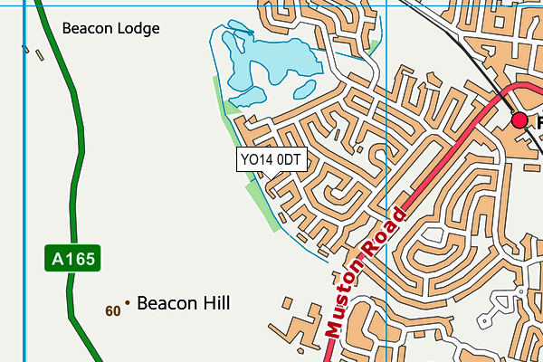 YO14 0DT map - OS VectorMap District (Ordnance Survey)