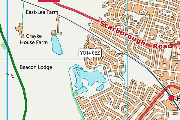 YO14 0EZ map - OS VectorMap District (Ordnance Survey)