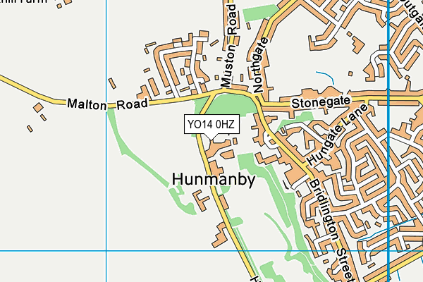 YO14 0HZ map - OS VectorMap District (Ordnance Survey)
