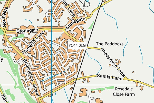 YO14 0LG map - OS VectorMap District (Ordnance Survey) YO14 0LG map - OS VectorMap District (Ordnance Survey)