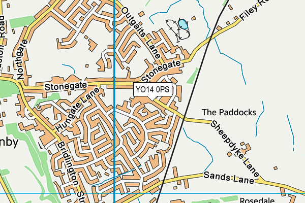 YO14 0PS map - OS VectorMap District (Ordnance Survey) YO14 0PS map - OS VectorMap District (Ordnance Survey)