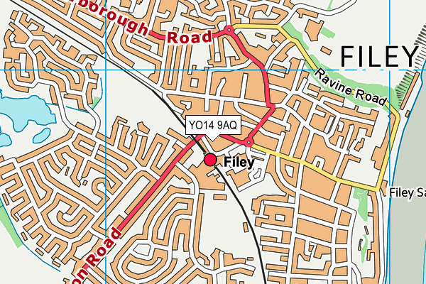 YO14 9AQ map - OS VectorMap District (Ordnance Survey) YO14 9AQ map - OS VectorMap District (Ordnance Survey)