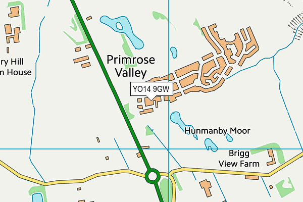 YO14 9GW map - OS VectorMap District (Ordnance Survey)