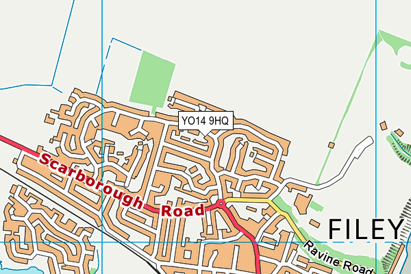 YO14 9HQ map - OS VectorMap District (Ordnance Survey)