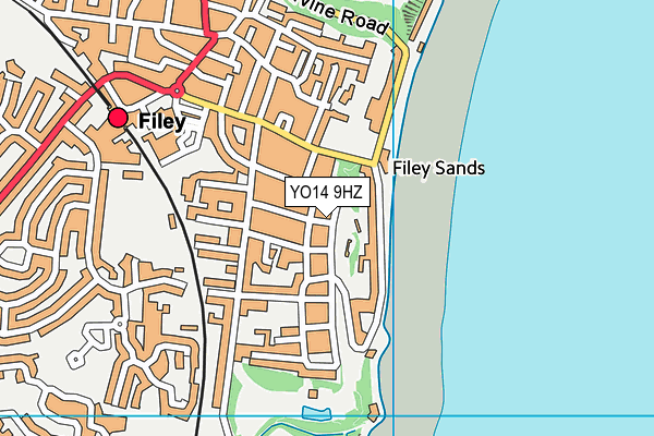 YO14 9HZ map - OS VectorMap District (Ordnance Survey)