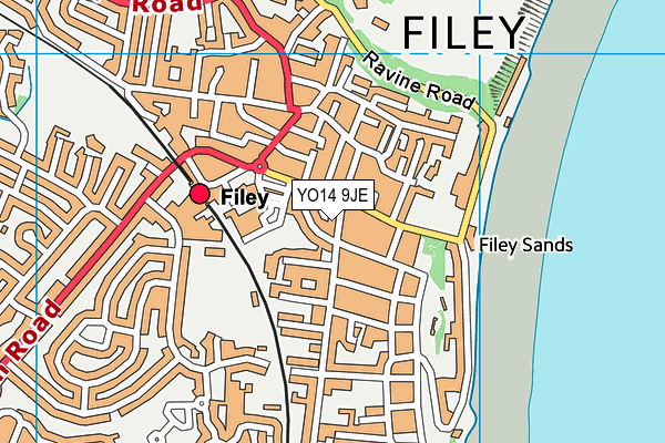 YO14 9JE map - OS VectorMap District (Ordnance Survey)