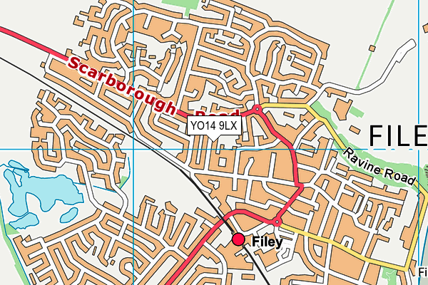 YO14 9LX map - OS VectorMap District (Ordnance Survey) YO14 9LX map - OS VectorMap District (Ordnance Survey)