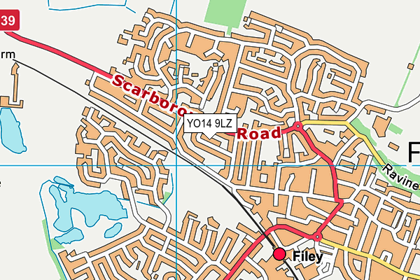 YO14 9LZ map - OS VectorMap District (Ordnance Survey)