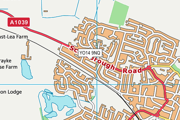 YO14 9NQ map - OS VectorMap District (Ordnance Survey) YO14 9NQ map - OS VectorMap District (Ordnance Survey)