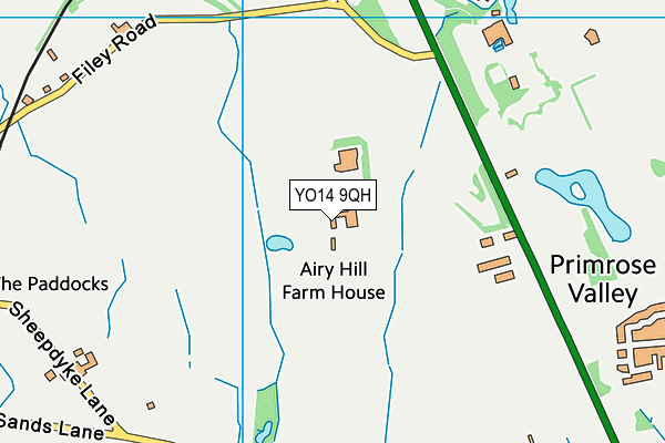 YO14 9QH map - OS VectorMap District (Ordnance Survey) YO14 9QH map - OS VectorMap District (Ordnance Survey)