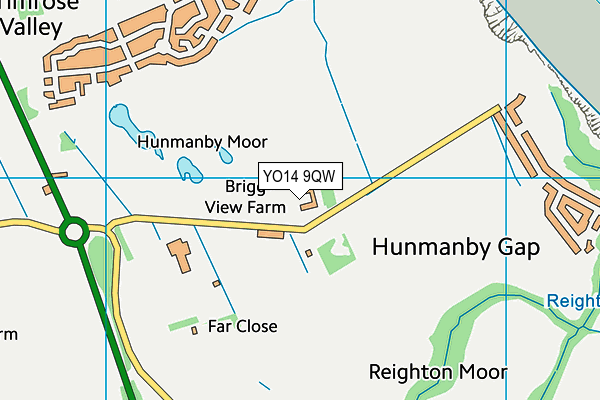YO14 9QW map - OS VectorMap District (Ordnance Survey) YO14 9QW map - OS VectorMap District (Ordnance Survey)