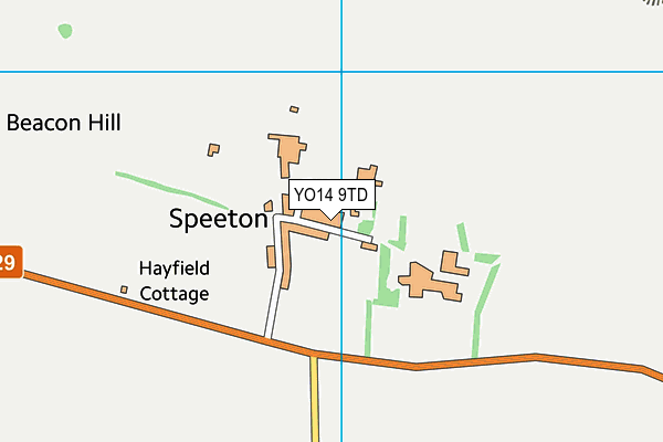 YO14 9TD map - OS VectorMap District (Ordnance Survey)