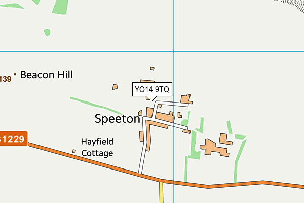 YO14 9TQ map - OS VectorMap District (Ordnance Survey)