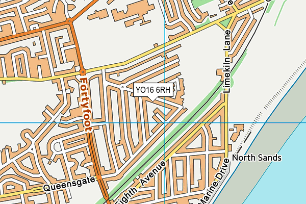 YO16 6RH map - OS VectorMap District (Ordnance Survey) YO16 6RH map - OS VectorMap District (Ordnance Survey)