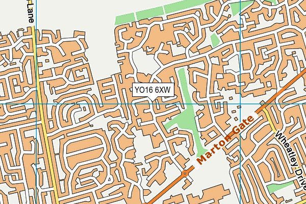 YO16 6XW map - OS VectorMap District (Ordnance Survey) YO16 6XW map - OS VectorMap District (Ordnance Survey)