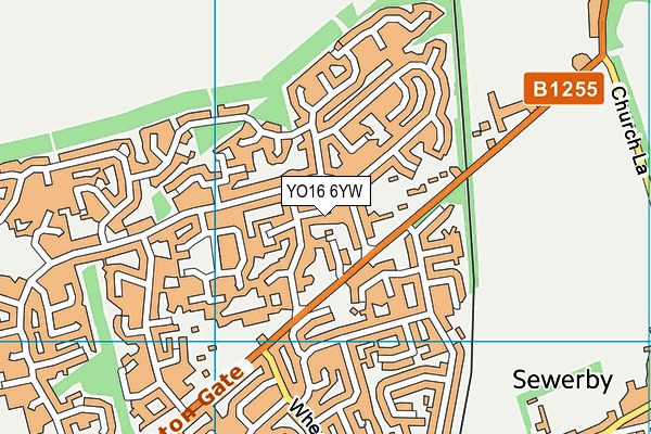 YO16 6YW map - OS VectorMap District (Ordnance Survey) YO16 6YW map - OS VectorMap District (Ordnance Survey)