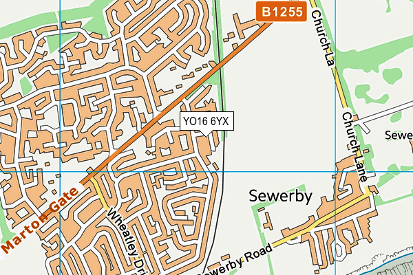 YO16 6YX map - OS VectorMap District (Ordnance Survey)