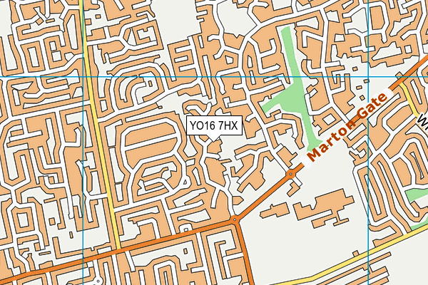 YO16 7HX map - OS VectorMap District (Ordnance Survey) YO16 7HX map - OS VectorMap District (Ordnance Survey)