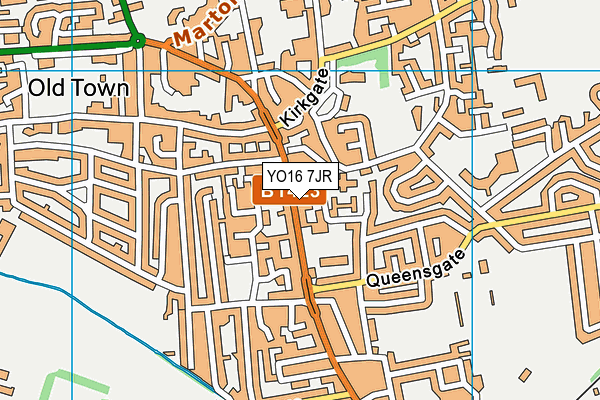 YO16 7JR map - OS VectorMap District (Ordnance Survey) YO16 7JR map - OS VectorMap District (Ordnance Survey)