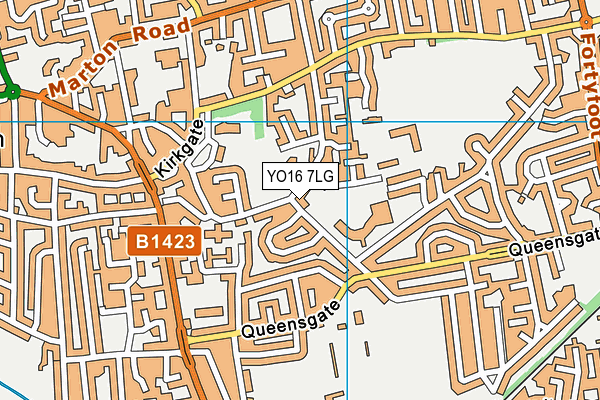 YO16 7LG map - OS VectorMap District (Ordnance Survey) YO16 7LG map - OS VectorMap District (Ordnance Survey)