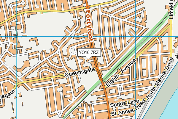 YO16 7RZ map - OS VectorMap District (Ordnance Survey) YO16 7RZ map - OS VectorMap District (Ordnance Survey)
