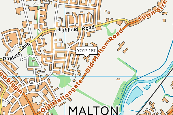 YO17 1ST map - OS VectorMap District (Ordnance Survey)